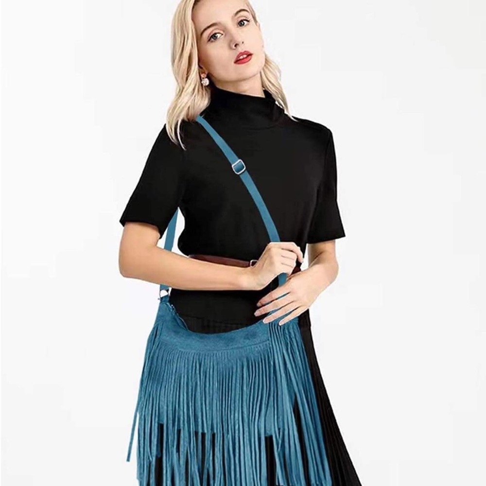 vintage hippie Suede Fringe Tassel Messenger Bag Women Hobo Shoulder Bags Crosso